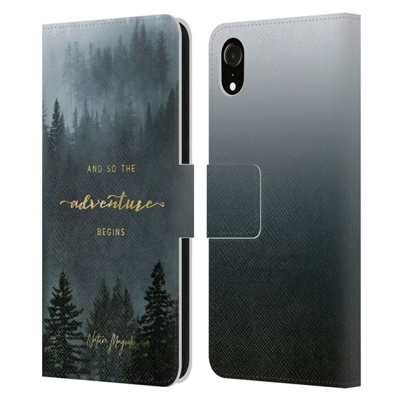 Head Case Designs Officially Licensed Nature Magick So The Adventure Begins Quote Trees Leather Book Wallet Case Cover Compatible with Apple iPhone XR