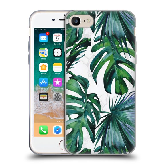 Head Case Designs Officially Licensed Nature Magick Tropical Palm Leaves On Marble Green Tropics Soft Gel Case Compatible with Apple iPhone 7 / 8 / SE 2020 & 2022