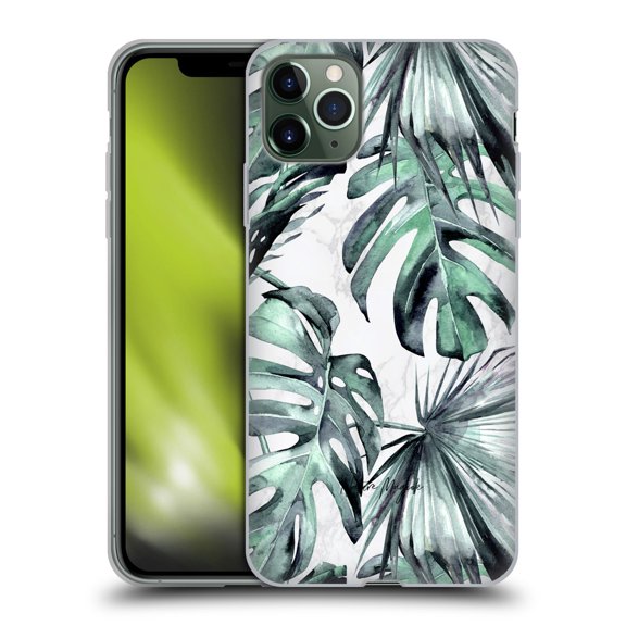Head Case Designs Officially Licensed Nature Magick Tropical Palm Leaves On Marble Turquoise Green Island Soft Gel Case Compatible with Apple iPhone 11 Pro Max