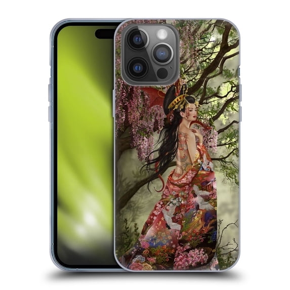 Head Case Designs Officially Licensed Nene Thomas Deep Forest Asian Silk Soft Gel Case Compatible with Apple iPhone 14 Pro Max