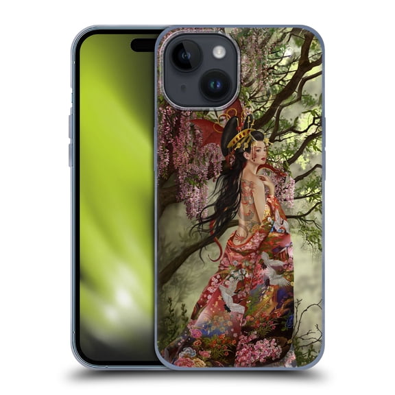 Head Case Designs Officially Licensed Nene Thomas Deep Forest Asian Silk Soft Gel Case Compatible with Apple iPhone 15