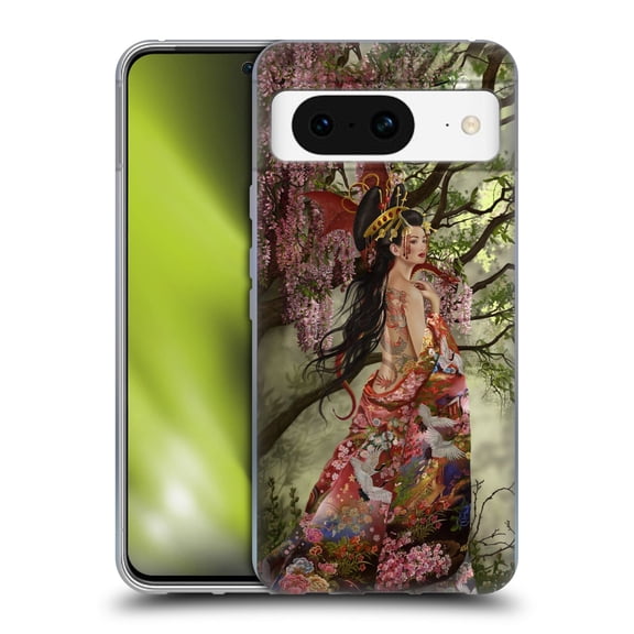 Head Case Designs Officially Licensed Nene Thomas Deep Forest Asian Silk Soft Gel Case Compatible with Google Pixel 8