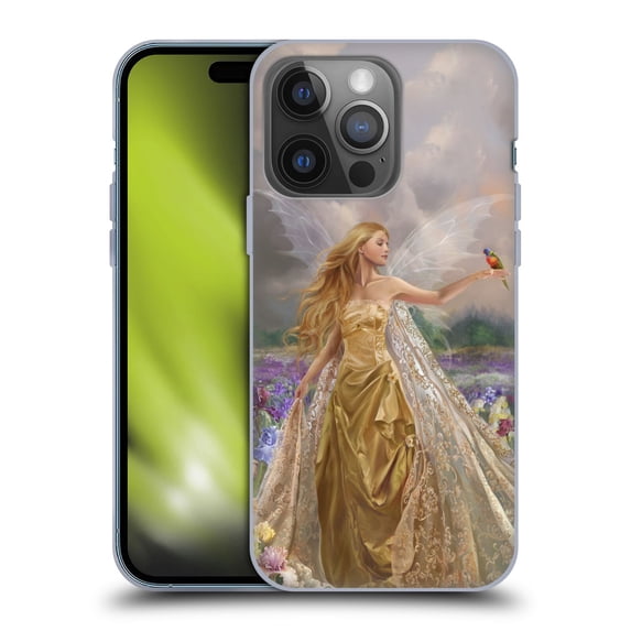 Head Case Designs Officially Licensed Nene Thomas Deep Forest Gold Angel Fairy with Bird Soft Gel Case Compatible with Apple iPhone 14 Pro