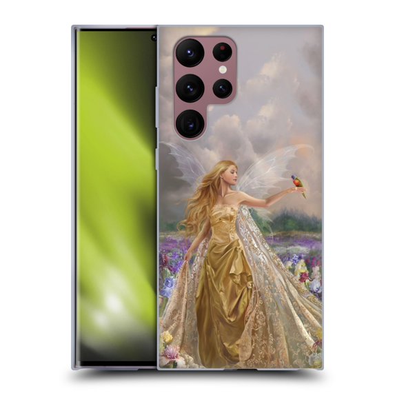 Head Case Designs Officially Licensed Nene Thomas Deep Forest Gold Angel Fairy with Bird Soft Gel Case Compatible with Samsung Galaxy S22 Ultra 5G