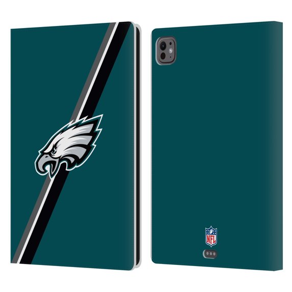 Head Case Designs NFL Philadelphia Eagles Logo Stripes Leather Book Wallet Case Cover For Apple iPad Pro 11 M4 2024