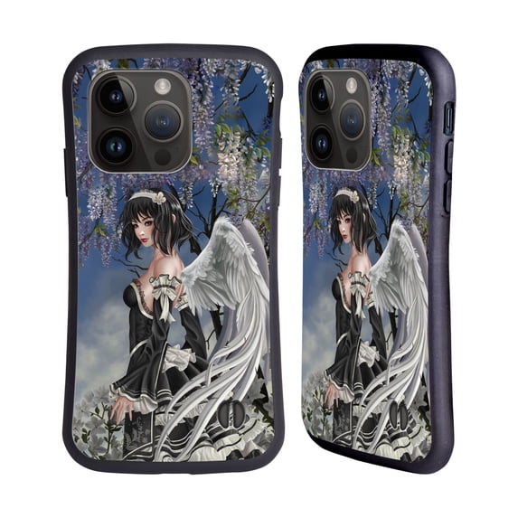 Head Case Designs Officially Licensed Nene Thomas Gothic Angel And Flowers Anime Fairy Hybrid Case Compatible with Apple iPhone 15 Pro