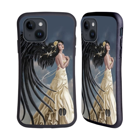 Head Case Designs Officially Licensed Nene Thomas Gothic Citrine Chrysanthemum Angel Hybrid Case Compatible with Apple iPhone 15