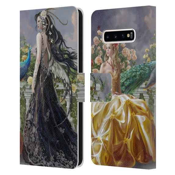 Head Case Designs Officially Licensed Nene Thomas Gothic Pretty Women with Peacock Leather Book Wallet Case Cover Compatible with Samsung Galaxy S10+ / S10 Plus