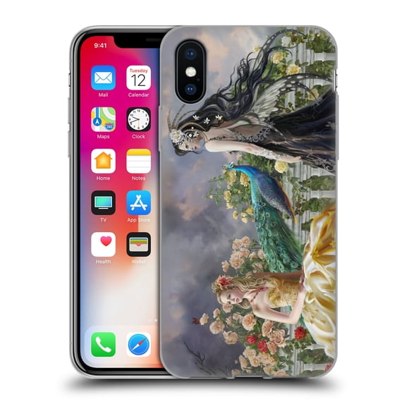 Head Case Designs Officially Licensed Nene Thomas Gothic Pretty Women with Peacock Soft Gel Case Compatible with Apple iPhone X / iPhone XS