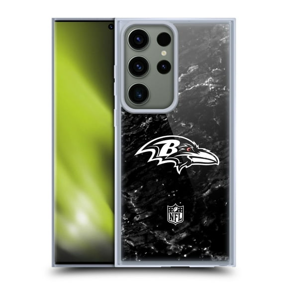Head Case Designs NFL Baltimore Ravens Artwork Marble Soft Gel Case for Samsung Galaxy S23 Ultra 5G