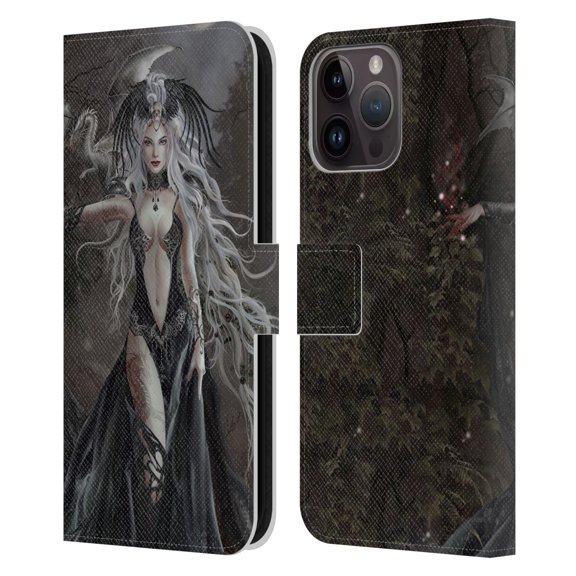 Head Case Designs Officially Licensed Nene Thomas Gothic Skull Queen Of Havoc Dragon Leather Book Wallet Case Cover Compatible with Apple iPhone 15 Pro Max