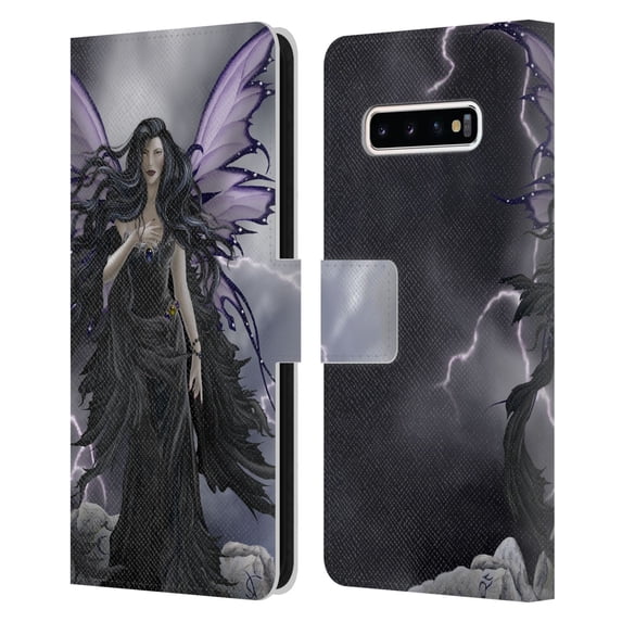 Head Case Designs Officially Licensed Nene Thomas Gothic Storm Fairy with Lightning Leather Book Wallet Case Cover Compatible with Samsung Galaxy S10+ / S10 Plus