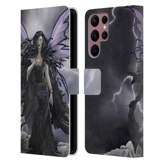 Head Case Designs Officially Licensed Nene Thomas Gothic Storm Fairy with Lightning Leather Book Wallet Case Cover Compatible with Samsung Galaxy S22 Ultra 5G