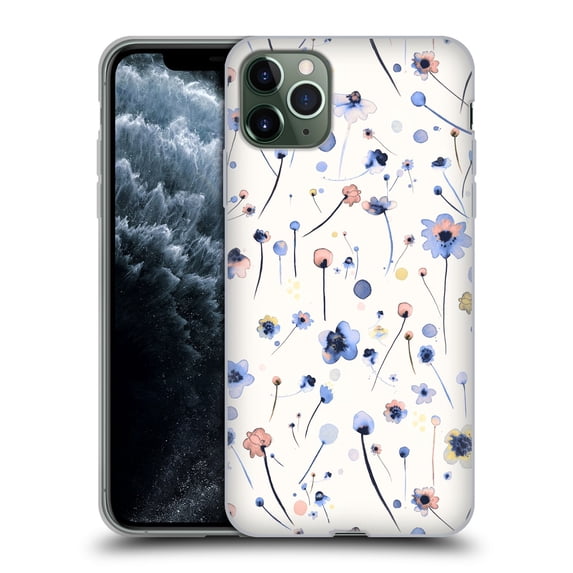 Head Case Designs Officially Licensed Ninola Floral Blue Soft Soft Gel Case Compatible with Apple iPhone 11 Pro Max
