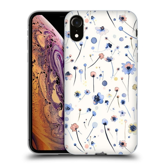 Head Case Designs Officially Licensed Ninola Floral Blue Soft Soft Gel Case Compatible with Apple iPhone XR