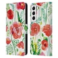 thumbnail image 1 of Head Case Designs Officially Licensed Ninola Floral Red Leather Book Wallet Case Cover Compatible with Samsung Galaxy S22 5G, 1 of 6