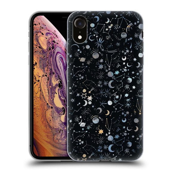 Head Case Designs Officially Licensed Ninola Patterns 4 Astrology Space Black Soft Gel Case Compatible with Apple iPhone XR