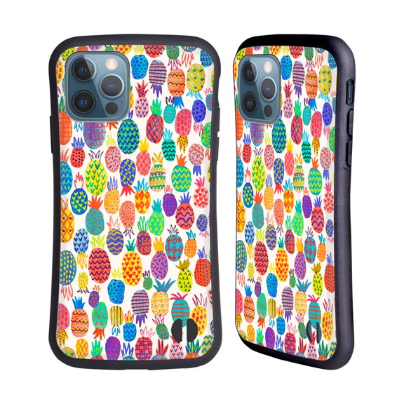 Head Case Designs Officially Licensed Ninola Patterns Cute Pineapples Hybrid Case Compatible with Apple iPhone 12 / iPhone 12 Pro