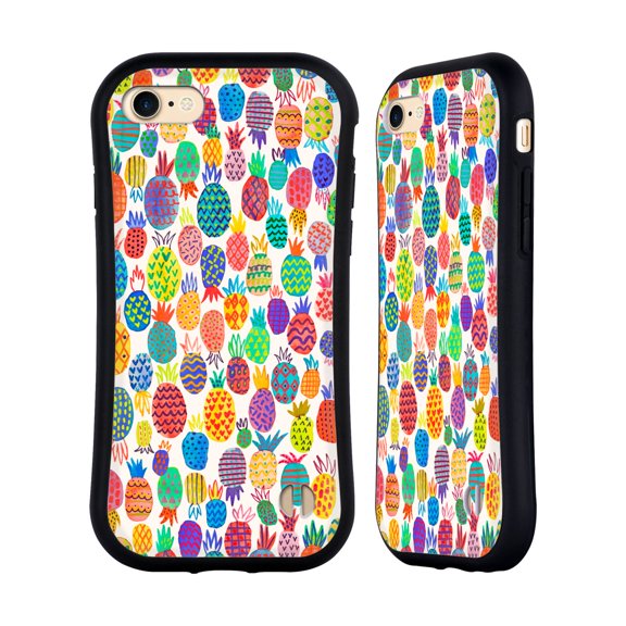 Head Case Designs Officially Licensed Ninola Patterns Cute Pineapples Hybrid Case Compatible with Apple iPhone 7 / 8 / SE 2020 & 2022
