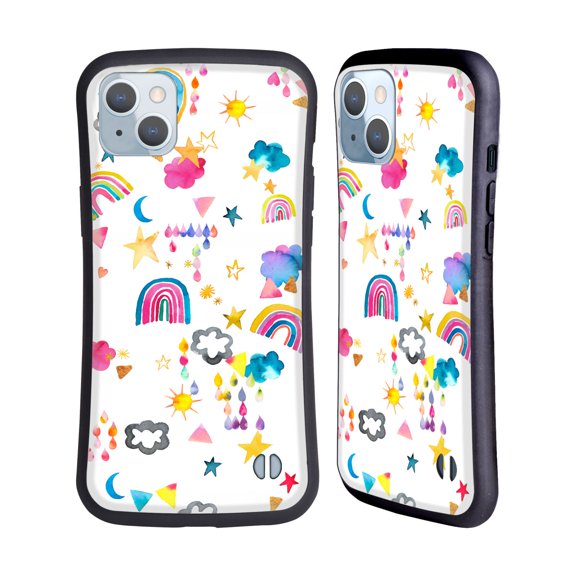 Head Case Designs Officially Licensed Ninola Watercolor Patterns Sky Kids Fantasy Hybrid Case Compatible with Apple iPhone 14 Plus