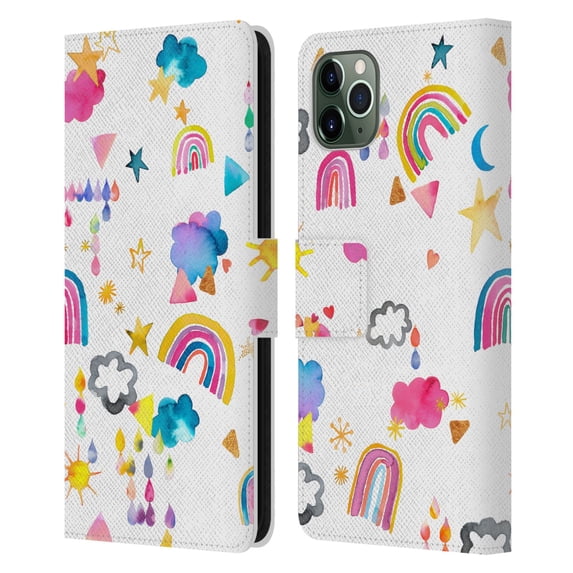 Head Case Designs Officially Licensed Ninola Watercolor Patterns Sky Kids Fantasy Leather Book Wallet Case Cover Compatible with Apple iPhone 11 Pro Max