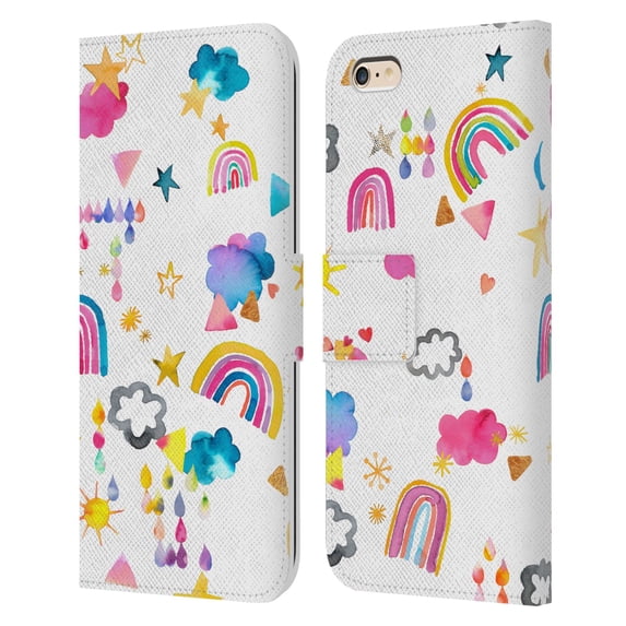 Head Case Designs Officially Licensed Ninola Watercolor Patterns Sky Kids Fantasy Leather Book Wallet Case Cover Compatible with Apple iPhone 6 Plus / iPhone 6s Plus