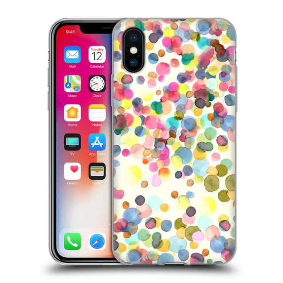 Head Case Designs Officially Licensed Ninola Watercolor Prints Dots Soft Gel Case Compatible with Apple iPhone X / iPhone XS