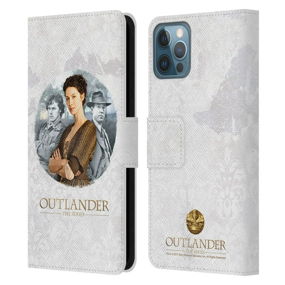 Head Case Designs Officially Licensed Outlander Portraits Claire, Jamie & Frank Leather Book Wallet Case Cover Compatible with Apple iPhone 12 / iPhone 12 Pro