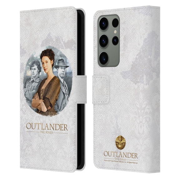 Head Case Designs Officially Licensed Outlander Portraits Claire, Jamie & Frank Leather Book Wallet Case Cover Compatible with Samsung Galaxy S23 Ultra 5G