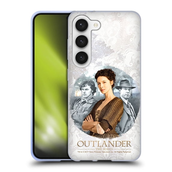 Head Case Designs Officially Licensed Outlander Portraits Claire, Jamie & Frank Soft Gel Case Compatible with Samsung Galaxy S23 5G