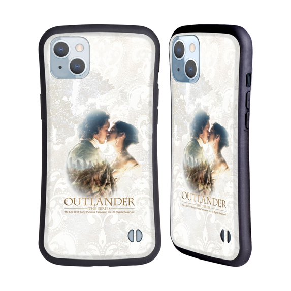 Head Case Designs Officially Licensed Outlander Portraits Claire & Jamie Kiss Hybrid Case Compatible with Apple iPhone 14 Plus