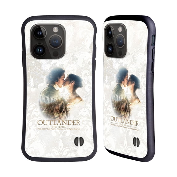 Head Case Designs Officially Licensed Outlander Portraits Claire & Jamie Kiss Hybrid Case Compatible with Apple iPhone 15 Pro