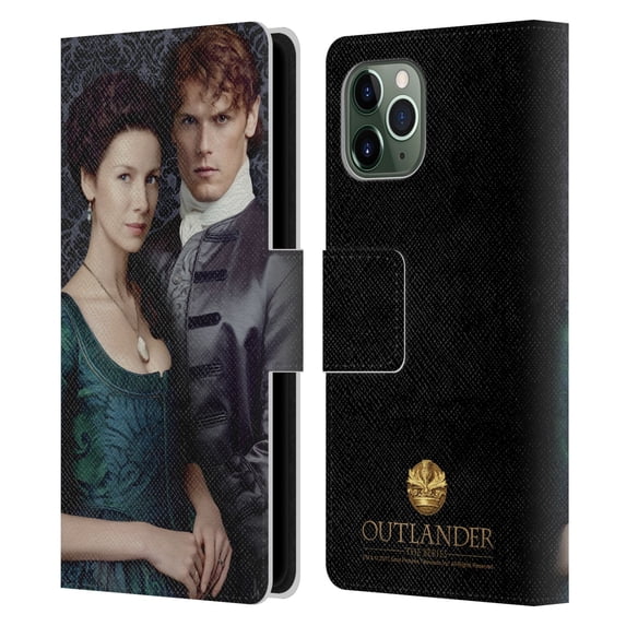 Head Case Designs Officially Licensed Outlander Portraits Claire & Jamie Leather Book Wallet Case Cover Compatible with Apple iPhone 11 Pro