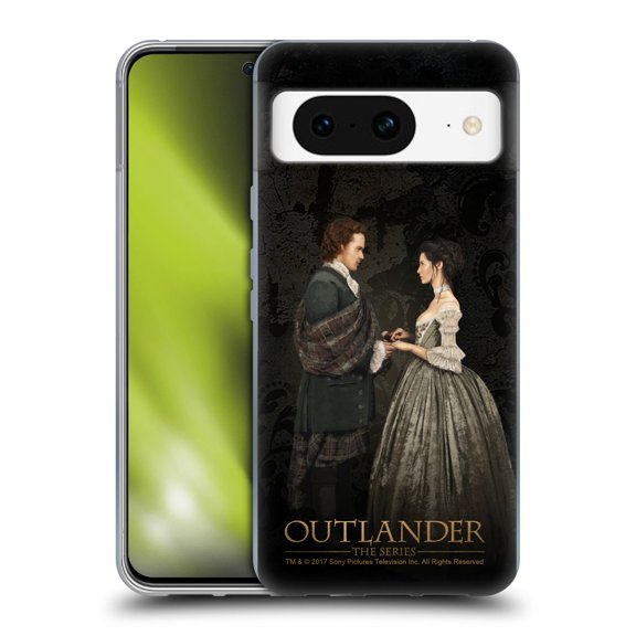 Head Case Designs Officially Licensed Outlander Portraits Claire & Jamie Painting Soft Gel Case Compatible with Google Pixel 8