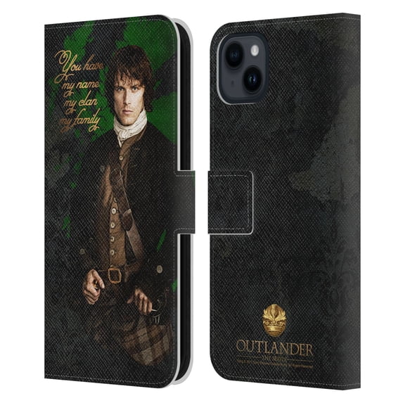 Head Case Designs Officially Licensed Outlander Portraits Jamie Leather Book Wallet Case Cover Compatible with Apple iPhone 15 Plus