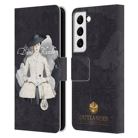 Head Case Designs Officially Licensed Outlander Portraits La Dame Blanche Leather Book Wallet Case Cover Compatible with Samsung Galaxy S22 5G