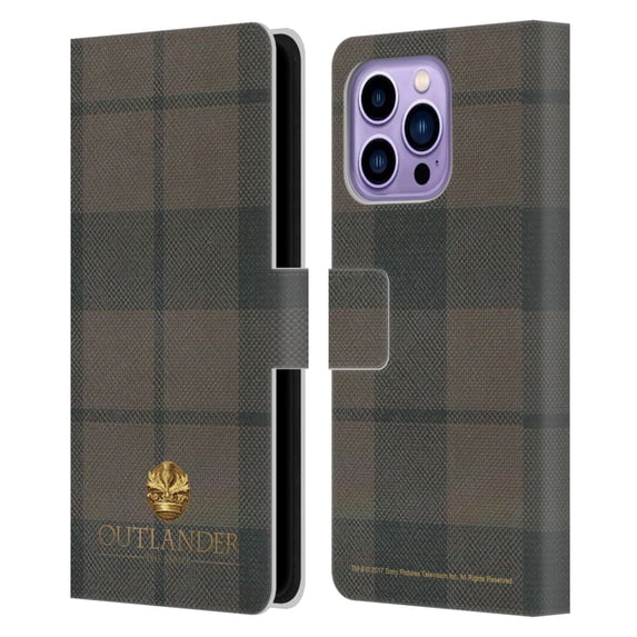 Head Case Designs Officially Licensed Outlander Tartans Cocknammon Leather Book Wallet Case Cover Compatible with Apple iPhone 14 Pro Max