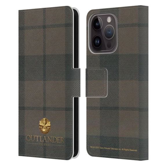 Head Case Designs Officially Licensed Outlander Tartans Cocknammon Leather Book Wallet Case Cover Compatible with Apple iPhone 15 Pro