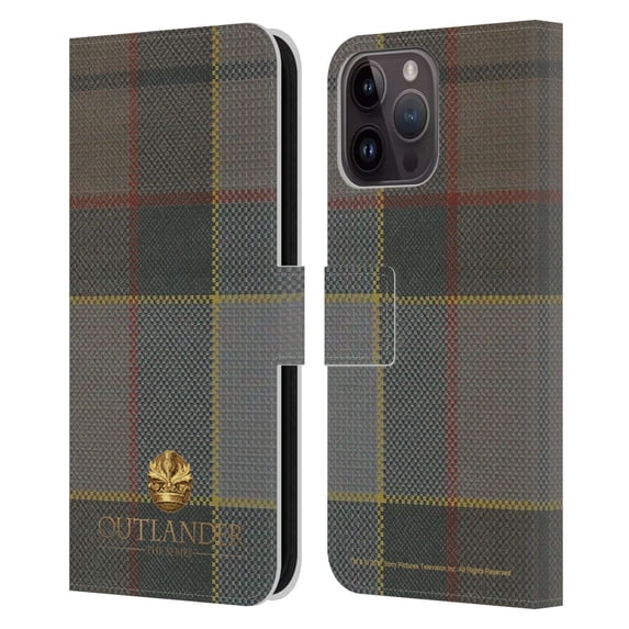 Head Case Designs Officially Licensed Outlander Tartans Fraser Leather Book Wallet Case Cover Compatible with Apple iPhone 15 Pro Max