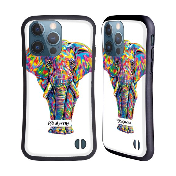 Head Case Designs Officially Licensed P.D. Moreno Animals Elephant Hybrid Case Compatible with Apple iPhone 13 Pro