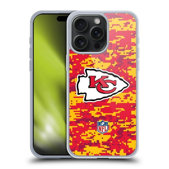Head Case Designs NFL Kansas City Chiefs Graphics Digital Camouflage Soft Gel Case for Apple iPhone 15 Pro Max