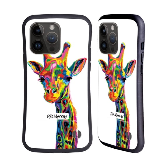Head Case Designs Officially Licensed P.D. Moreno Animals Giraffe Hybrid Case Compatible with Apple iPhone 15 Pro Max