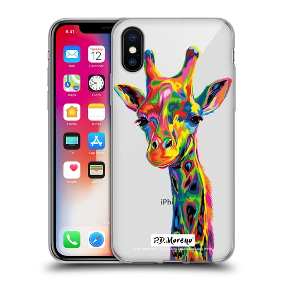 Head Case Designs Officially Licensed P.D. Moreno Animals Giraffe Soft Gel Case Compatible with Apple iPhone X / iPhone XS