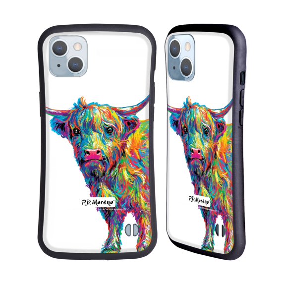 Head Case Designs Officially Licensed P.D. Moreno Animals II Reuben The Highland Cow Hybrid Case Compatible with Apple iPhone 14 Plus