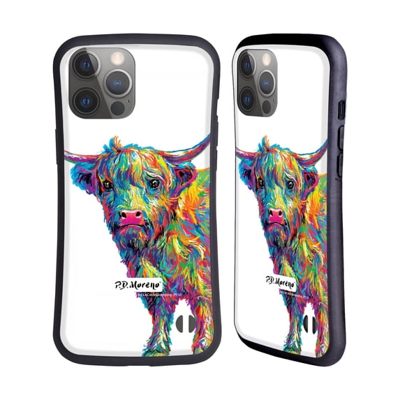 Head Case Designs Officially Licensed P.D. Moreno Animals II Reuben The Highland Cow Hybrid Case Compatible with Apple iPhone 14 Pro Max