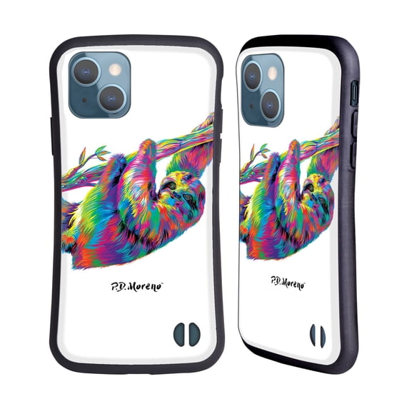 Head Case Designs Officially Licensed P.D. Moreno Animals Sloth Hybrid Case Compatible with Apple iPhone 13