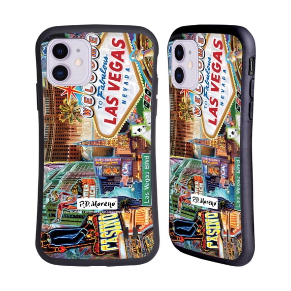 Head Case Designs Officially Licensed P.D. Moreno Cities Las Vegas 1 Hybrid Case Compatible with Apple iPhone 11