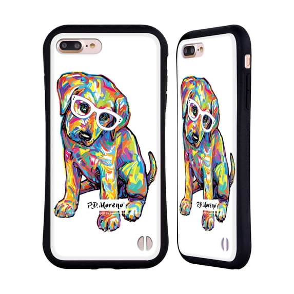 Head Case Designs Officially Licensed P.D. Moreno Dogs Yellow Labrador Hybrid Case Compatible with Apple iPhone 7 Plus / iPhone 8 Plus