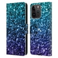 thumbnail image 1 of Head Case Designs Officially Licensed PLdesign Glitter Sparkles Aqua Blue Leather Book Wallet Case Cover Compatible with Apple iPhone 15 Pro, 1 of 6
