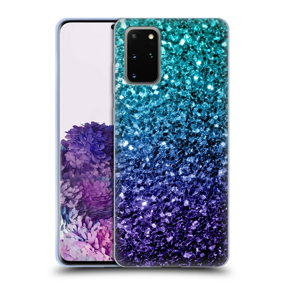 Head Case Designs Officially Licensed PLdesign Glitter Sparkles Aqua Blue Soft Gel Case Compatible with Samsung Galaxy S20+ / S20+ 5G